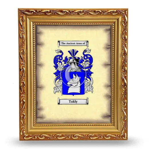 Takly Coat of Arms Framed - Gold