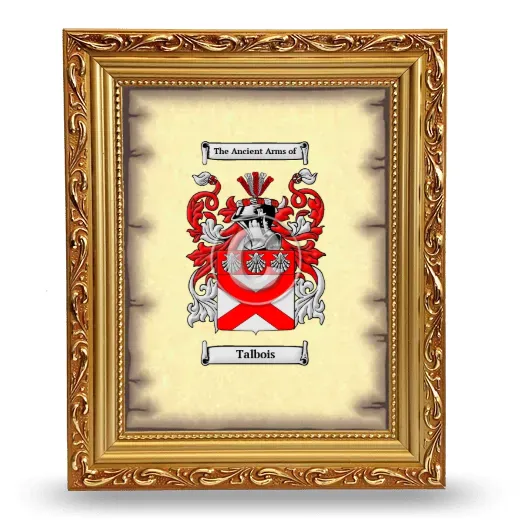 Talbois Coat of Arms Framed - Gold