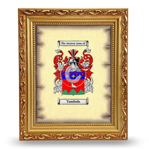 Tambola Coat of Arms Framed - Gold