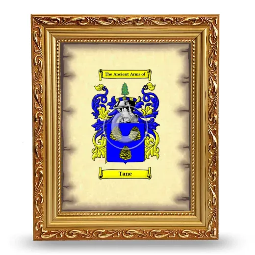 Tane Coat of Arms Framed - Gold
