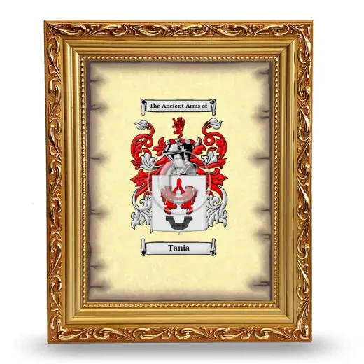 Tania Coat of Arms Framed - Gold