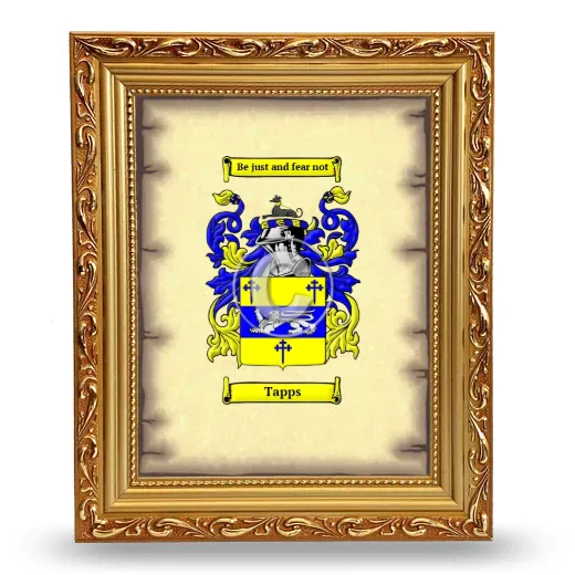 Tapps Coat of Arms Framed - Gold