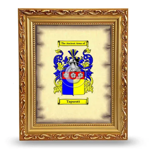 Tapscott Coat of Arms Framed - Gold