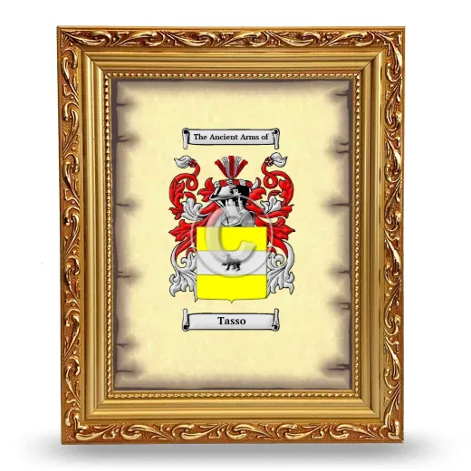 Tasso Coat of Arms Framed - Gold