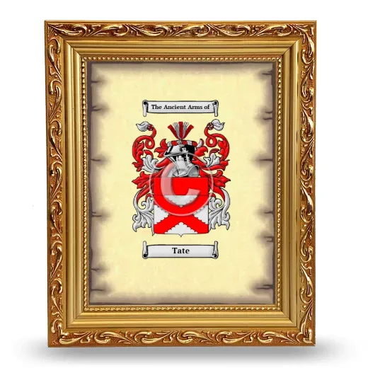 Tate Coat of Arms Framed - Gold