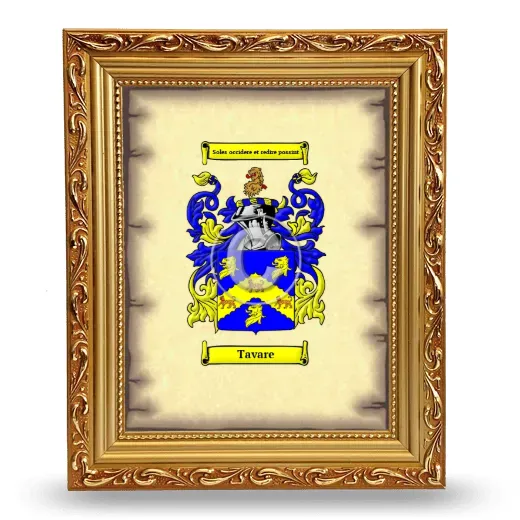 Tavare Coat of Arms Framed - Gold