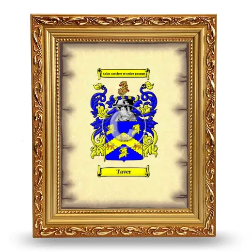 Taver Coat of Arms Framed - Gold