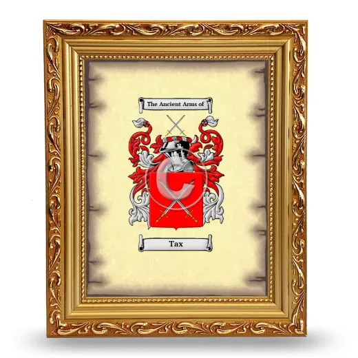 Tax Coat of Arms Framed - Gold