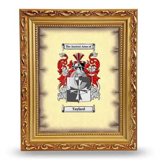 Taylard Coat of Arms Framed - Gold