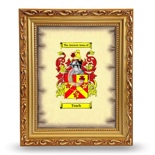 Teach Coat of Arms Framed - Gold