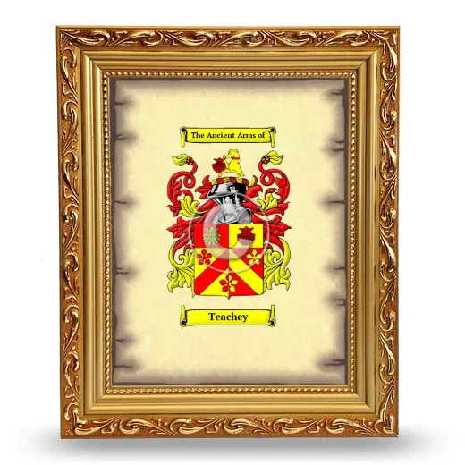Teachey Coat of Arms Framed - Gold