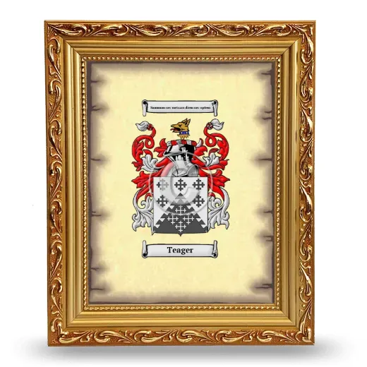Teager Coat of Arms Framed - Gold