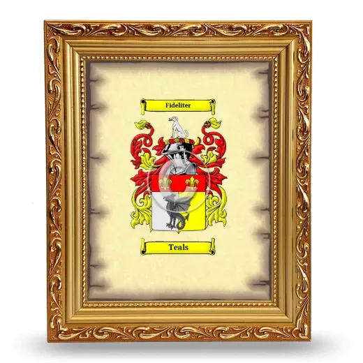 Teals Coat of Arms Framed - Gold