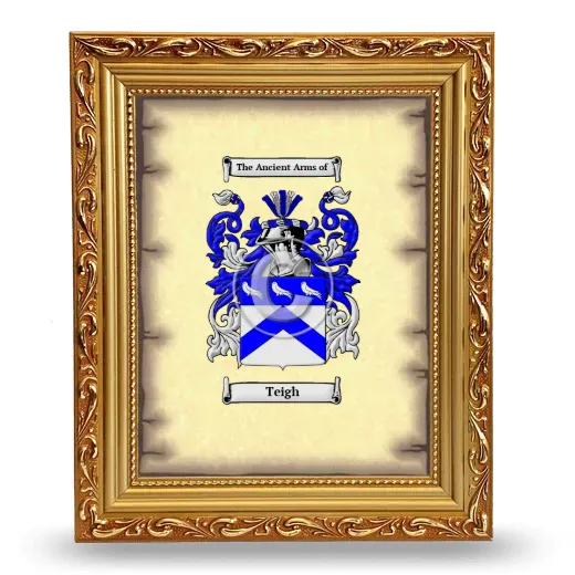 Teigh Coat of Arms Framed - Gold