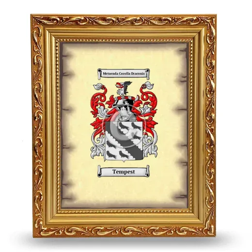 Tempest Coat of Arms Framed - Gold