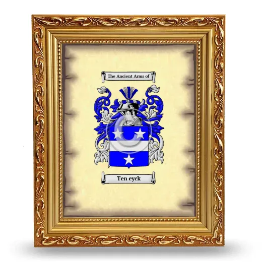 Ten eyck Coat of Arms Framed - Gold
