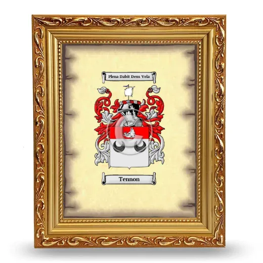 Tennon Coat of Arms Framed - Gold