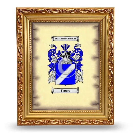 Tepers Coat of Arms Framed - Gold