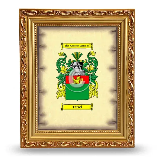 Terrel Coat of Arms Framed - Gold
