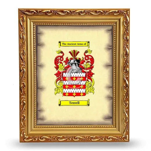 Terrell Coat of Arms Framed - Gold