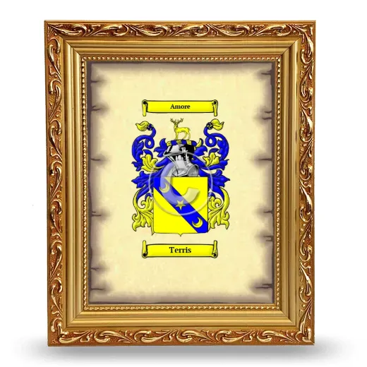 Terris Coat of Arms Framed - Gold