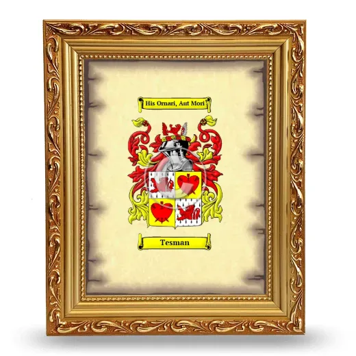 Tesman Coat of Arms Framed - Gold