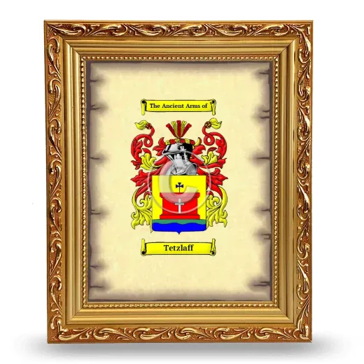 Tetzlaff Coat of Arms Framed - Gold