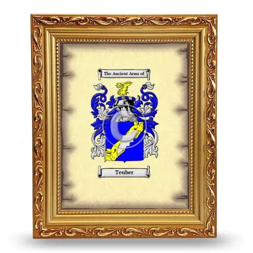 Teuber Coat of Arms Framed - Gold