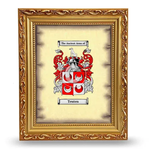 Teuten Coat of Arms Framed - Gold