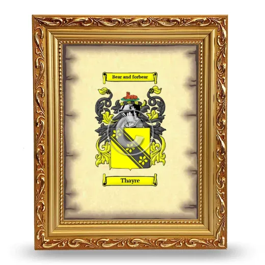 Thayre Coat of Arms Framed - Gold
