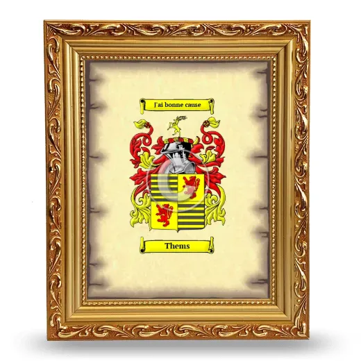 Thems Coat of Arms Framed - Gold