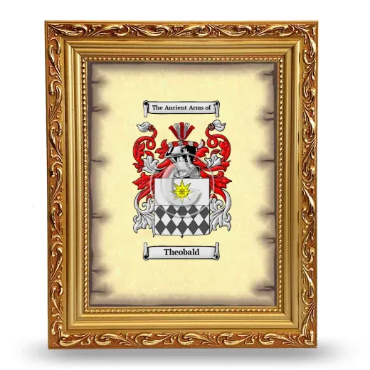 Theobald Coat of Arms Framed - Gold
