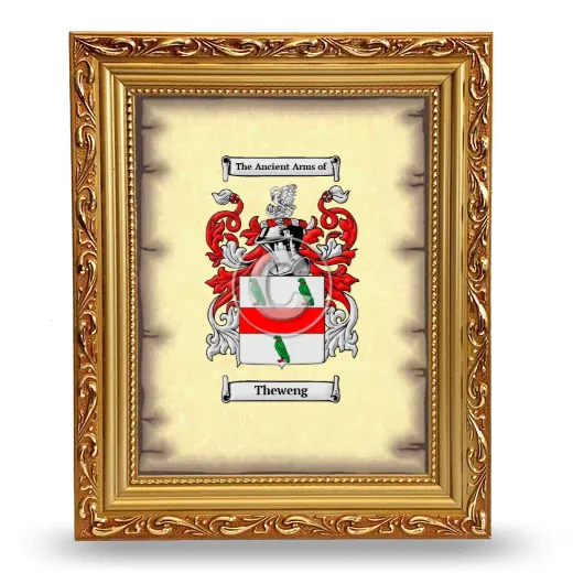 Theweng Coat of Arms Framed - Gold
