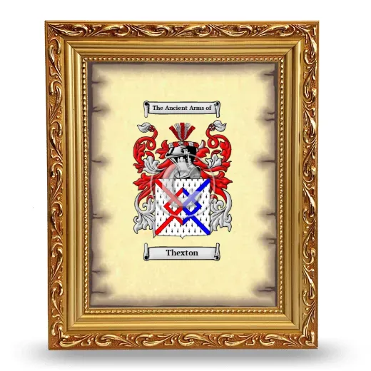 Thexton Coat of Arms Framed - Gold