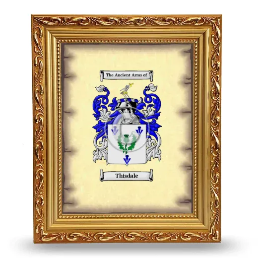 Thisdale Coat of Arms Framed - Gold