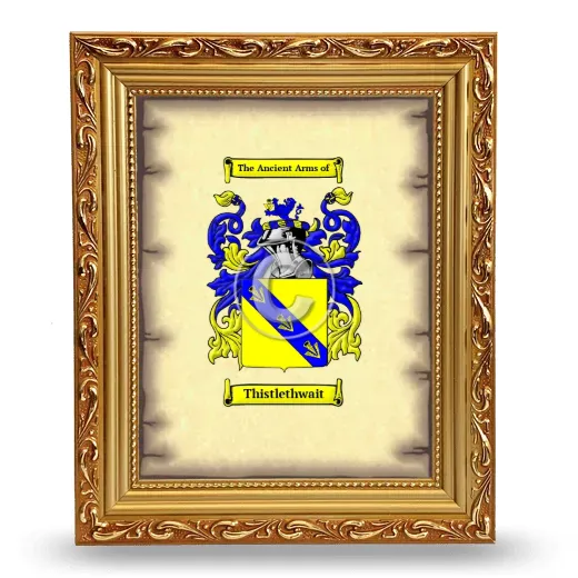 Thistlethwait Coat of Arms Framed - Gold