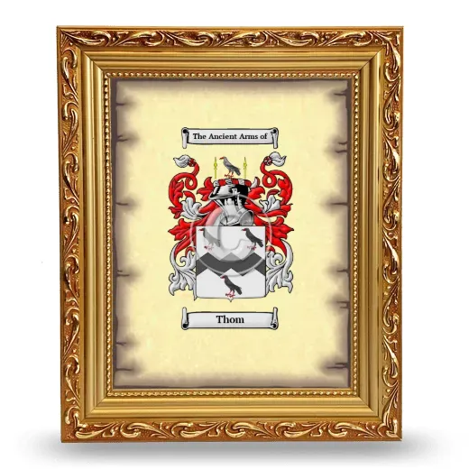 Thom Coat of Arms Framed - Gold
