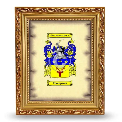 Thompsom Coat of Arms Framed - Gold