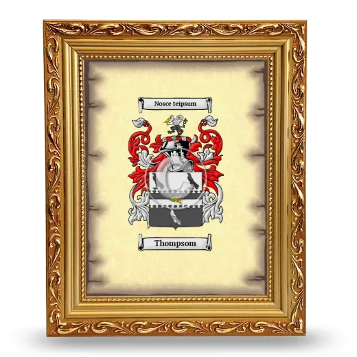 Thompsom Coat of Arms Framed - Gold