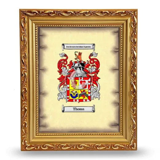 Thoms Coat of Arms Framed - Gold