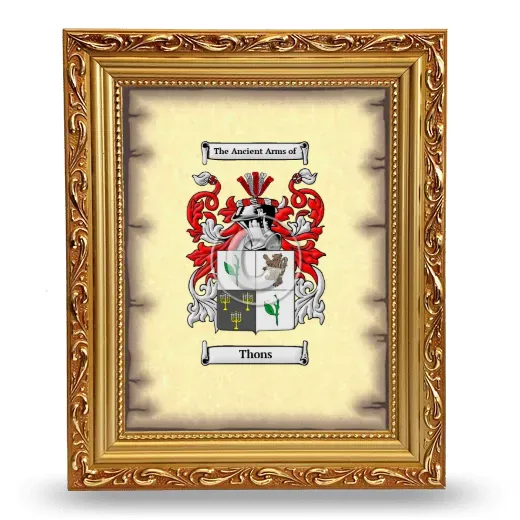 Thons Coat of Arms Framed - Gold