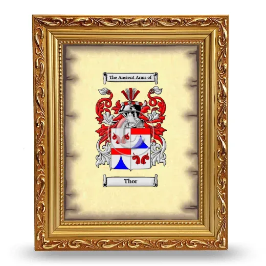 Thor Coat of Arms Framed - Gold