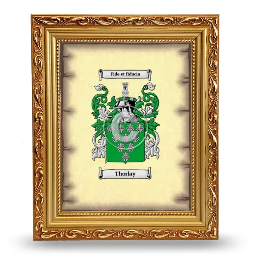 Thorlay Coat of Arms Framed - Gold