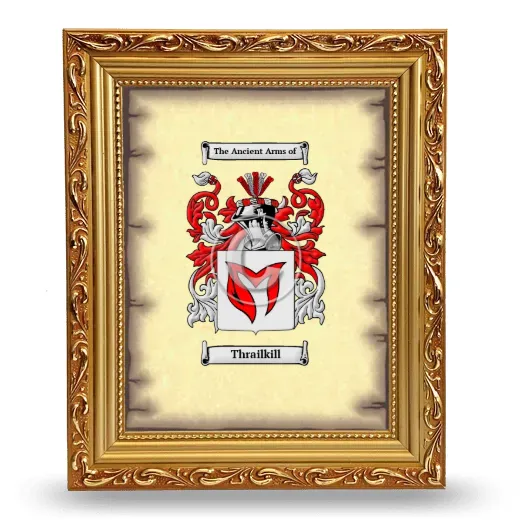 Thrailkill Coat of Arms Framed - Gold