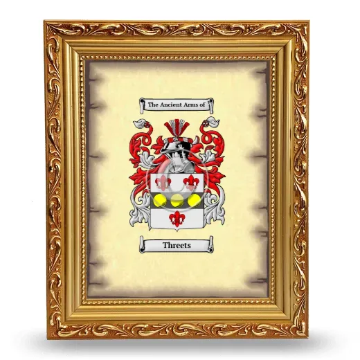 Threets Coat of Arms Framed - Gold