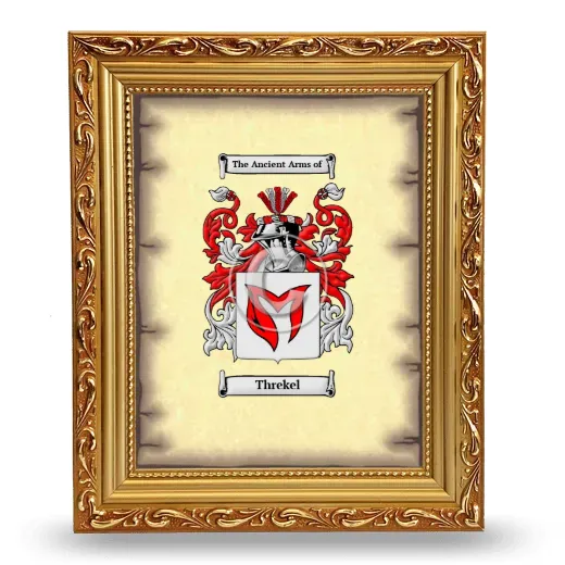 Threkel Coat of Arms Framed - Gold