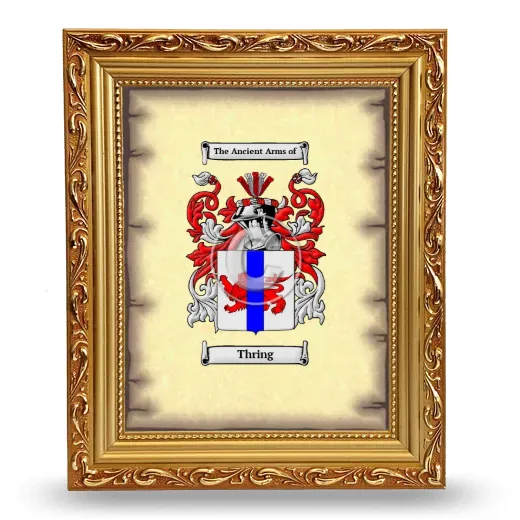 Thring Coat of Arms Framed - Gold