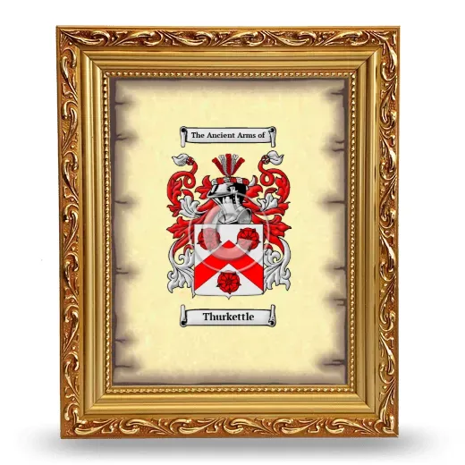 Thurkettle Coat of Arms Framed - Gold