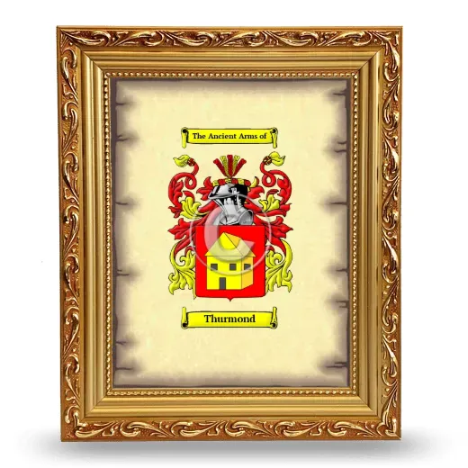 Thurmond Coat of Arms Framed - Gold