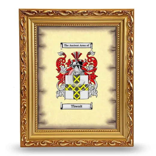 Thwait Coat of Arms Framed - Gold